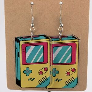 90’s Gameboy Dangle Earrings 2D Acrylic Cartoon